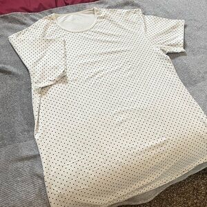 BYLT Basics White Polka Dot Short Sleeve Tee